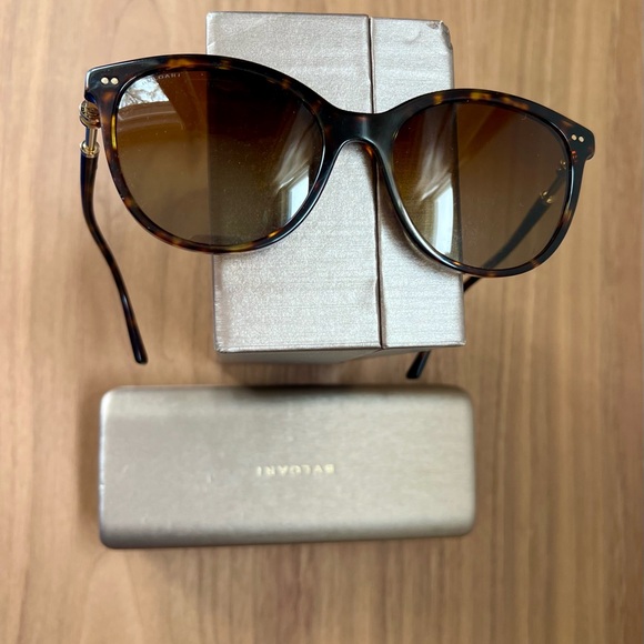 Bulgari Brown Tortoise Sunglasses: 8235 504/T5 main image 6
